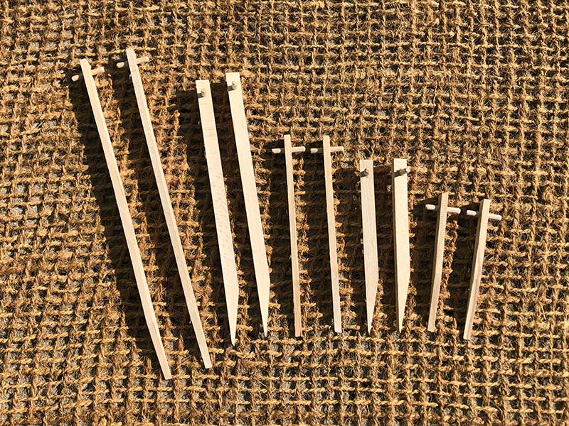 Wooden pegs