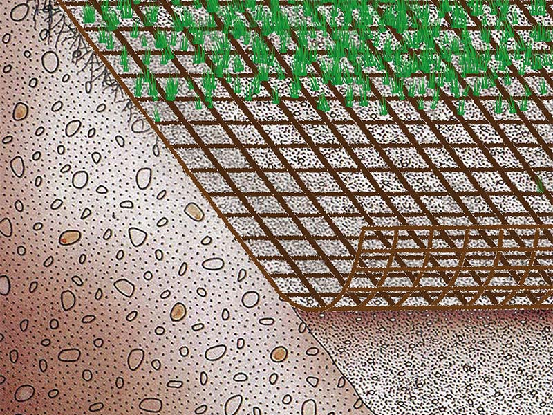 Aufbau des Erosionsschutzgewebes