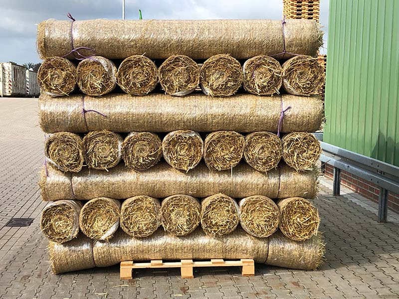 Erosion control blankets which are ready for dispatch